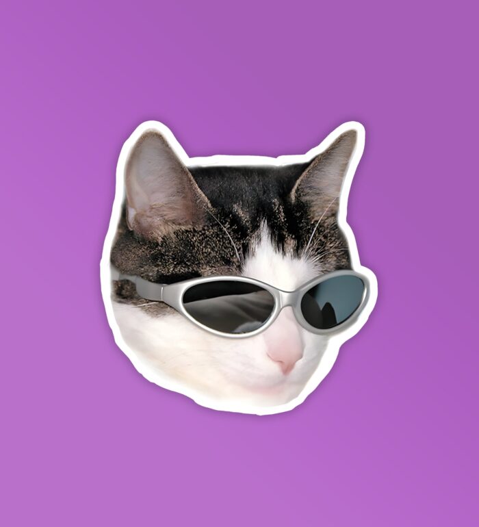 Cool Cat Laptop Mobile Stickers