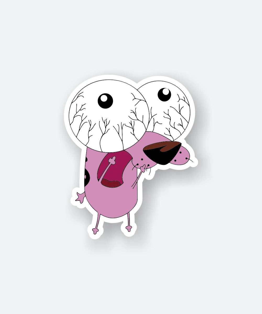 Courage The Cowardly Dog Frightened Sticker