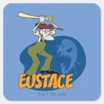 Courage The Cowardly Dog Eustace Graphic Square Sticker