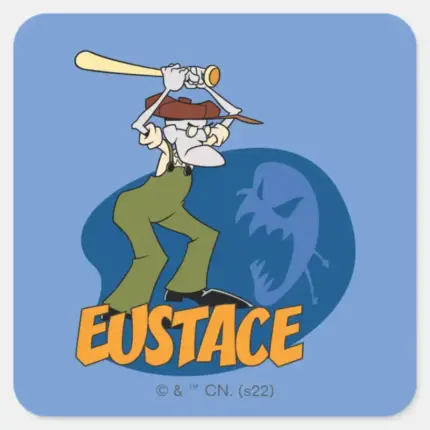 Courage The Cowardly Dog Eustace Graphic Square Sticker
