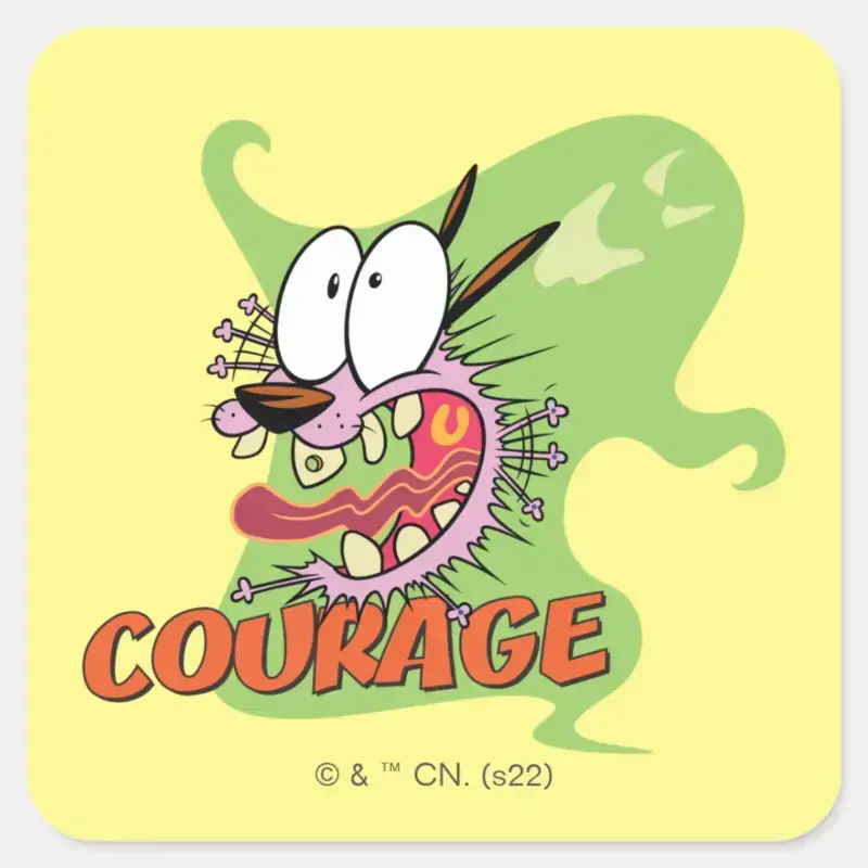 Courage The Cowardly Dog Ghost Graphic Square Sticker