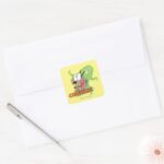Courage The Cowardly Dog Ghost Graphic Square Sticker