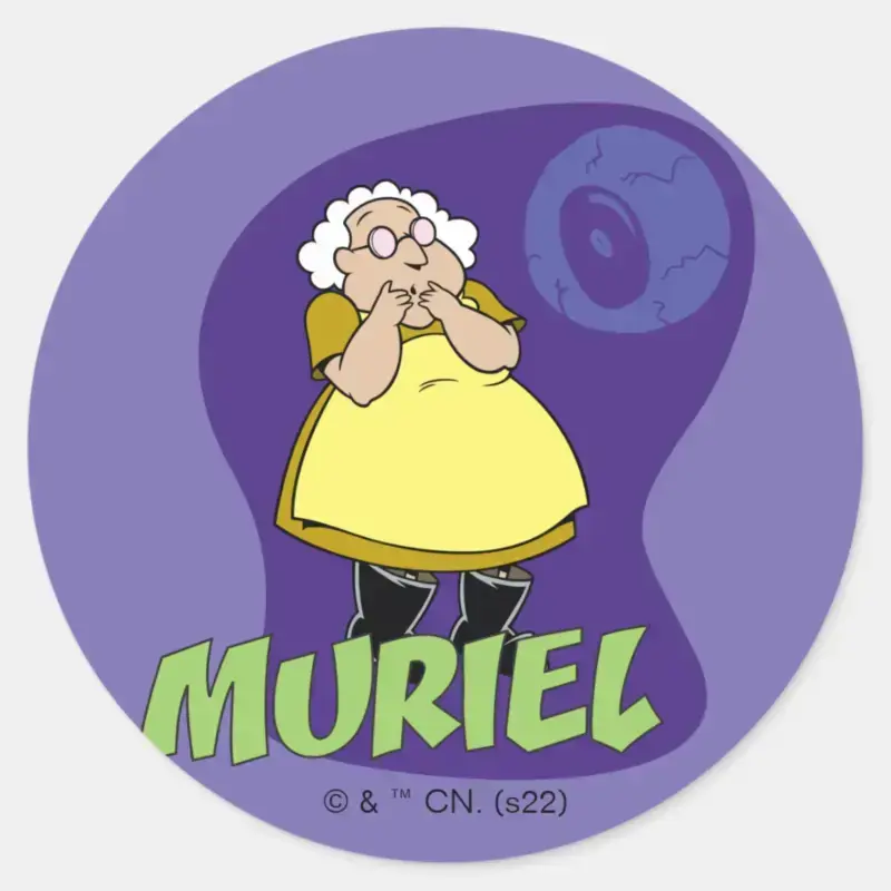 Courage The Cowardly Dog Muriel Graphic Classic Round Sticker