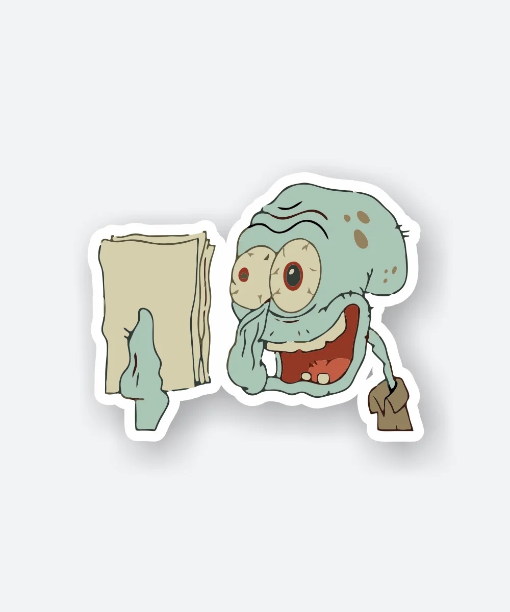 Crazy Squidward Sticker
