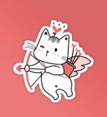 Cupid Kitty Laptop Mobile Stickers