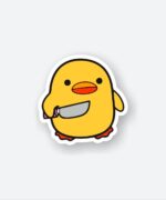 Cute Duck With Knife Sticker