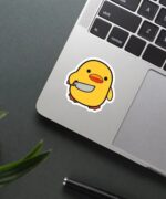 Cute Duck With Knife Sticker