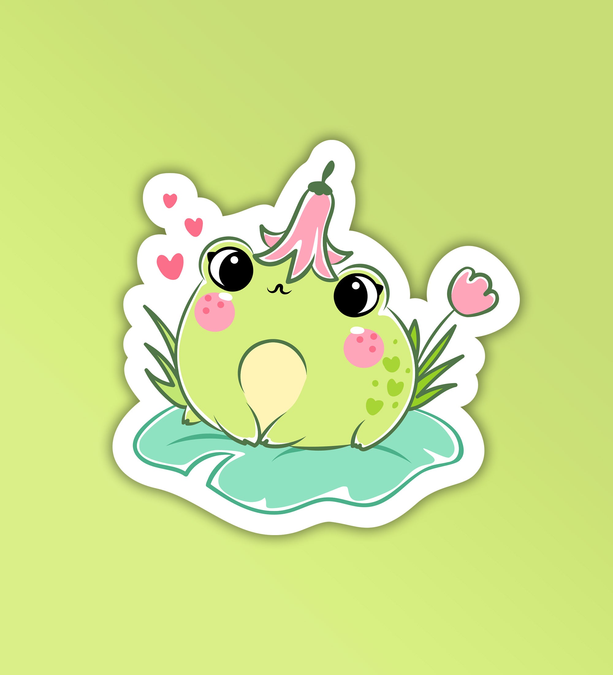 Cute Frog Heart Laptop And Mobile Stickers