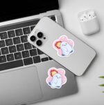 Cute Ghost Angry Laptop And Mobile Stickers