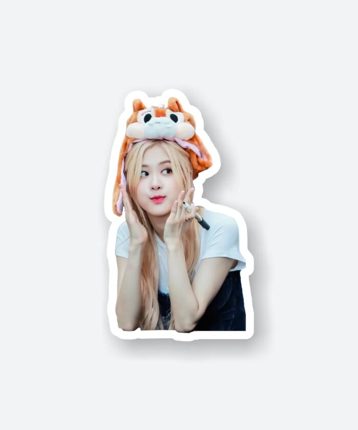 Cute Rose Black Pink Sticker