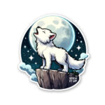 Cute White Wolf Sticker