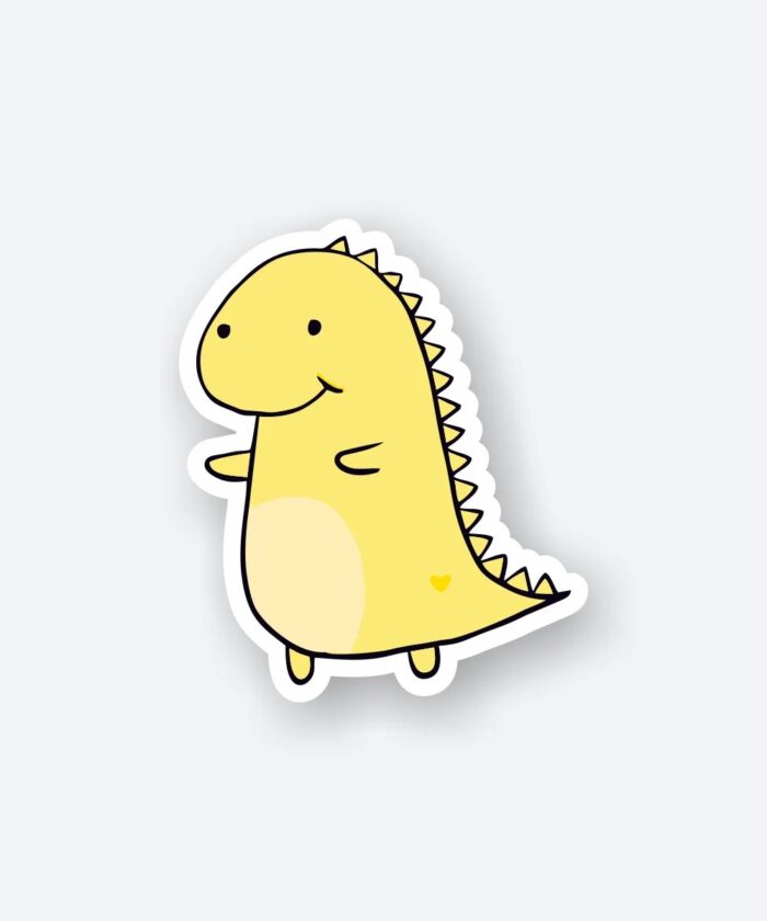 Cute Yellow Dinosaur Sticker