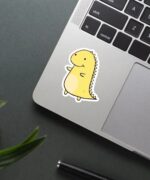Cute Yellow Dinosaur Sticker