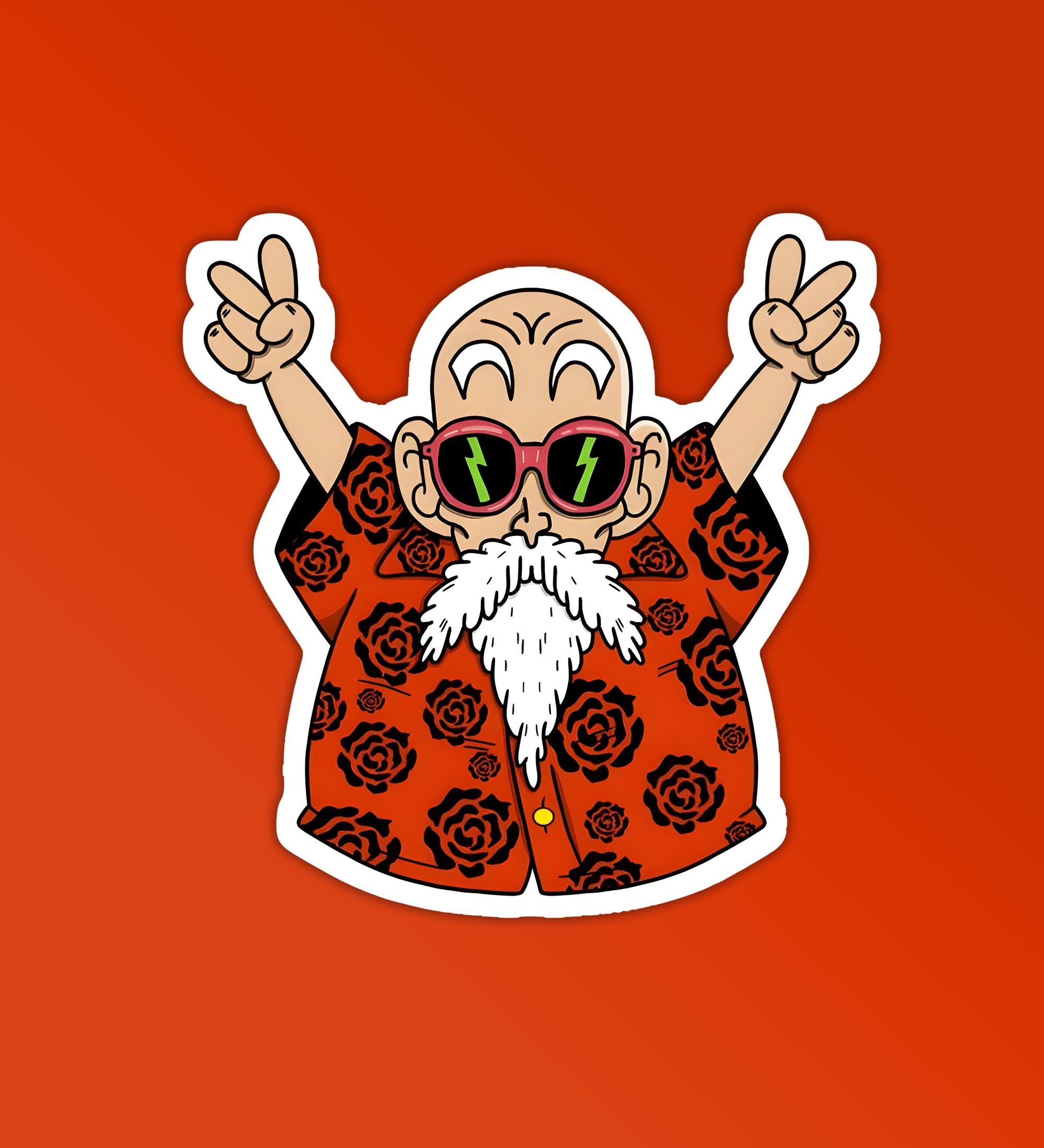 DBZ Master Roshi Laptop Mobile Stickers
