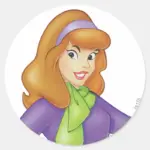 Daphne Smiling Classic Round Sticker