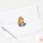 Daphne Smiling Classic Round Sticker