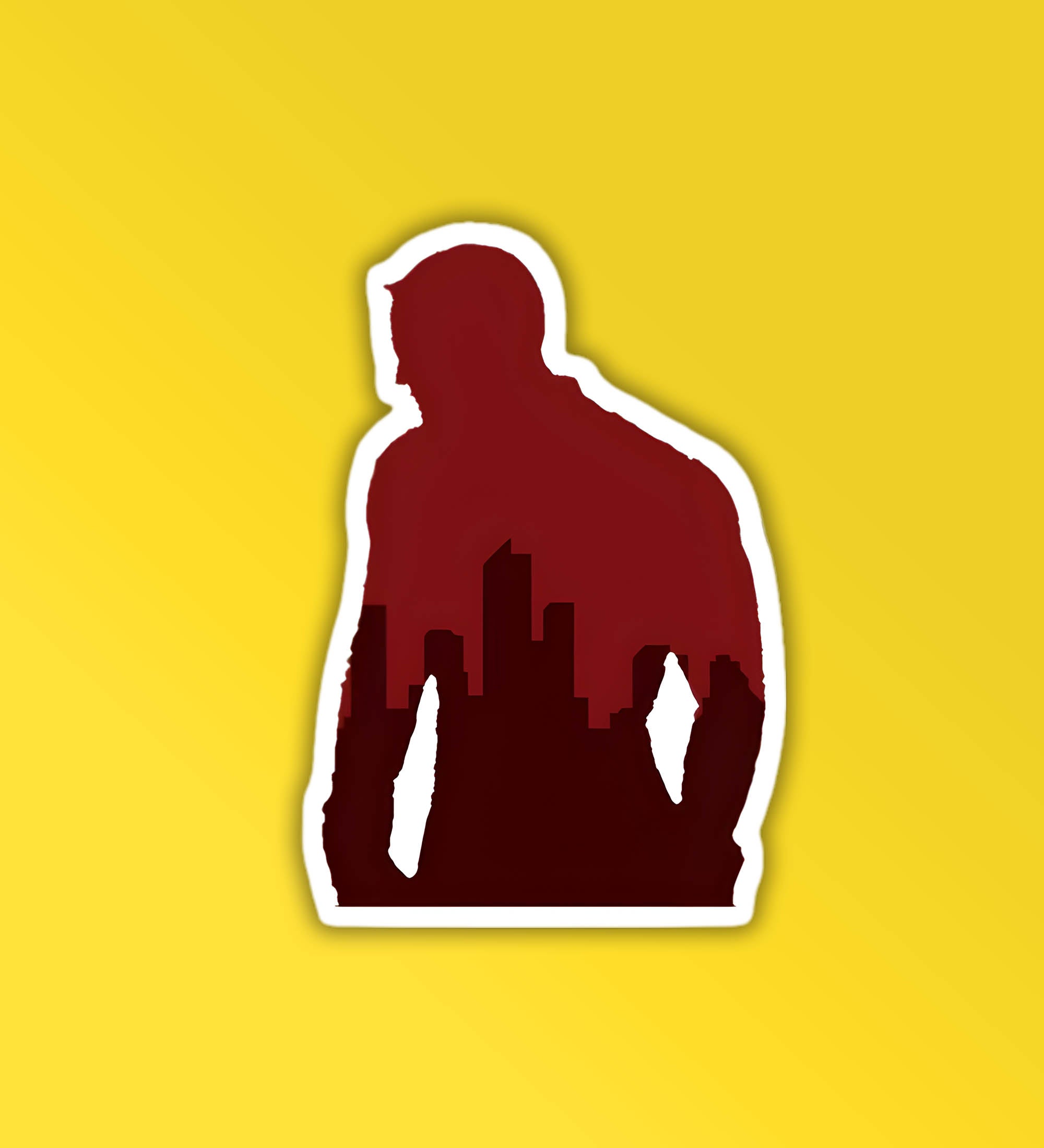 Daredevil Silhuette Laptop Mobile Sticker