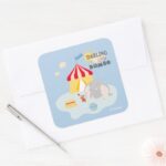 Darling Little Dumbo Timothy Square Sticker