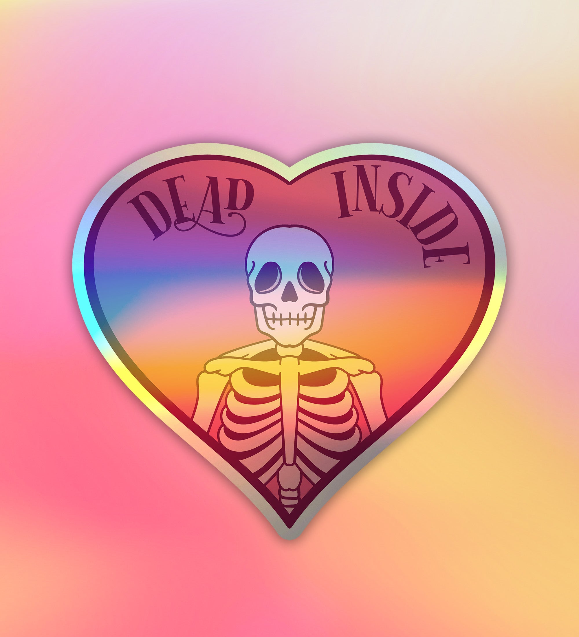 Dead Inside Holographic Laptop Mobile Stickee