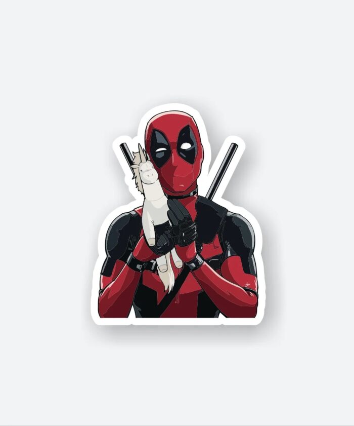 Deadpool Cuddling Sticker