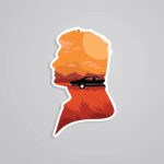 Dean Winchester Sunset Silhouette TV Shows Stickers