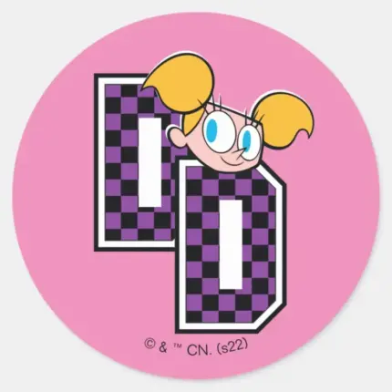 Dee Dee Athletic Letters Graphic Classic Round Sticker