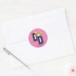 Dee Dee Athletic Letters Graphic Classic Round Sticker