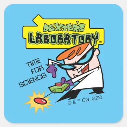 Dexter With Remote Square Sticker