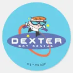 Dexter Boy Genius Classic Round Sticker