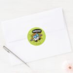 Dexter Eureka Halftone Callout Graphic Classic Round Sticker