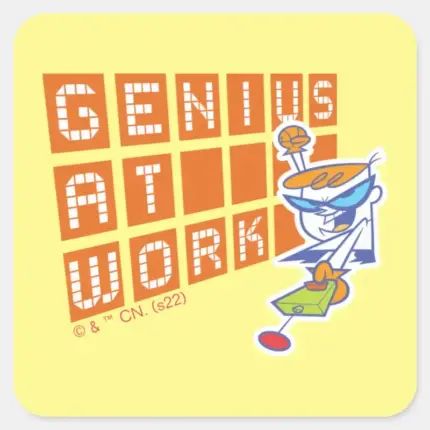 Dexter Genius At Work Square Sticker