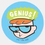 Dexter Genius Callout Graphic Classic Round Sticker