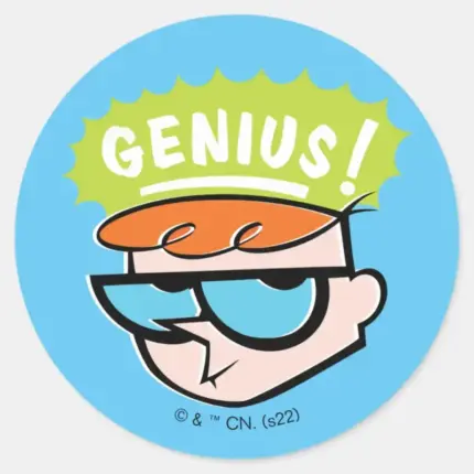 Dexter Genius Callout Graphic Classic Round Sticker