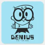 Dexter Genius Outline Graphic Square Sticker