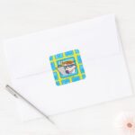 Dexters Laboratory Experiments Pattern Square Sticker