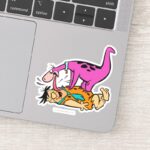 Dino Licking Fred Flintstone Sticker