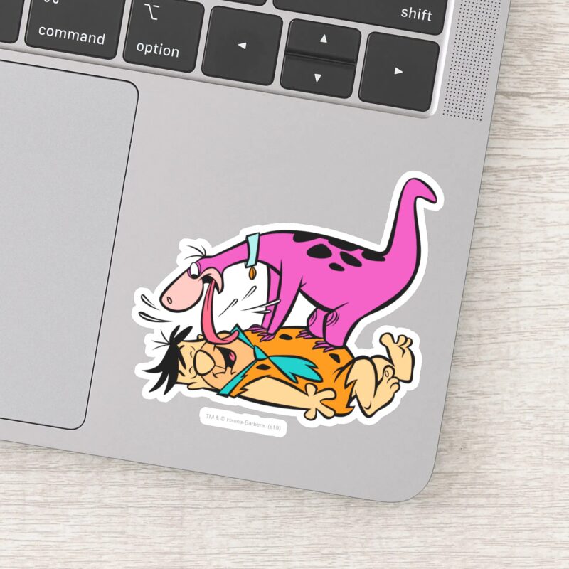 Dino Licking Fred Flintstone Sticker