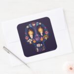 Disney Pixar Coco Character Sugar Skull Square Sticker