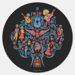 Disney Pixar Coco Colorful Character Tree Classic Round Sticker