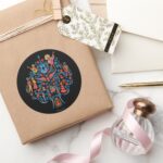 Disney Pixar Coco Colorful Character Tree Classic Round Sticker