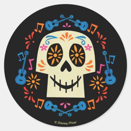 Disney Pixar Coco Gothic Sugar Skull Classic Round Sticker