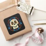 Disney Pixar Coco Gothic Sugar Skull Square Sticker