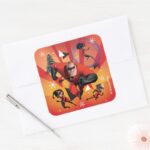 Disney The Incredibles Holiday Heroes Square Sticker