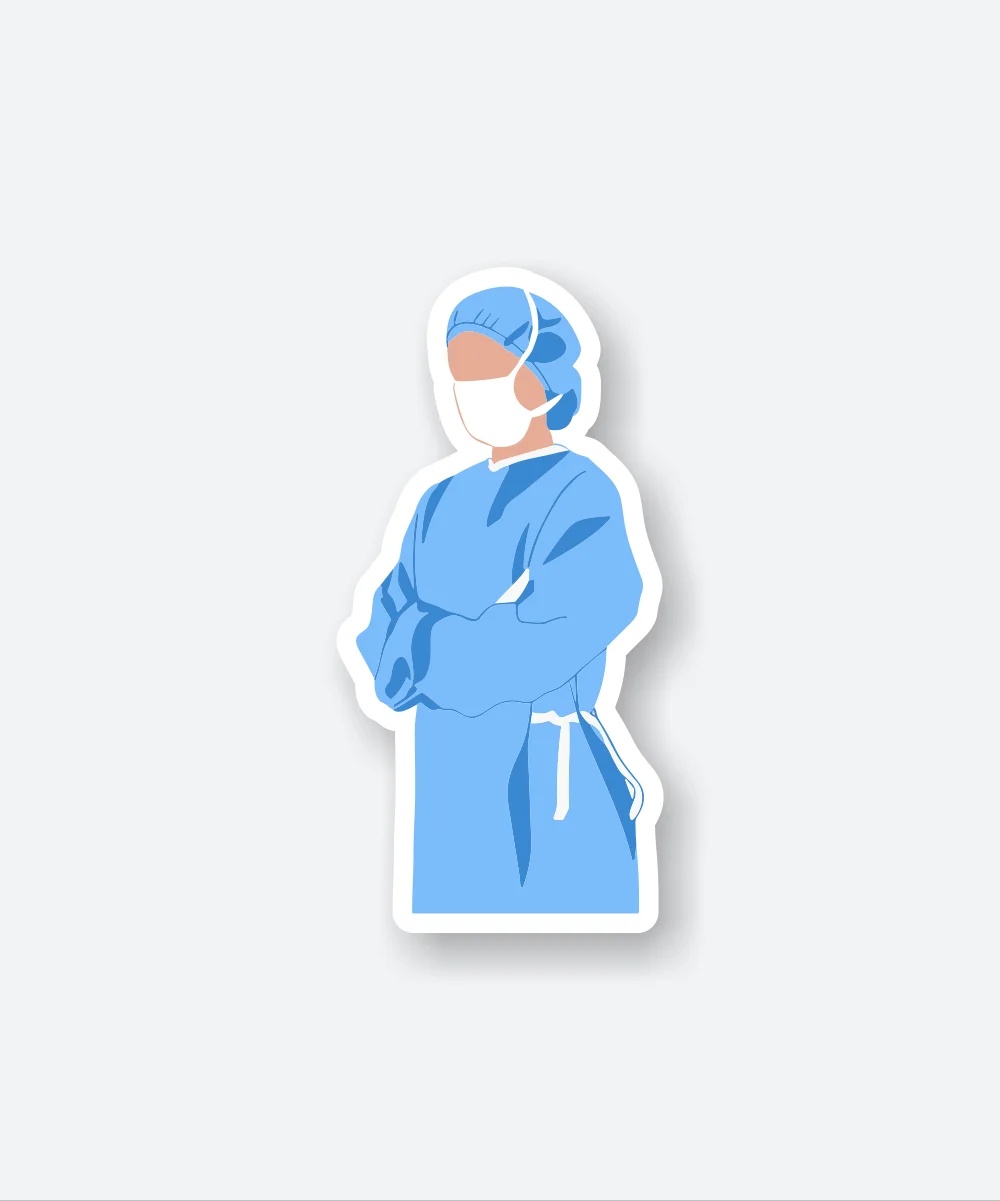 Doctor In Surgical Scrub Sticker