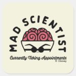 Doctor Finklestein Mad Scientist Square Sticker