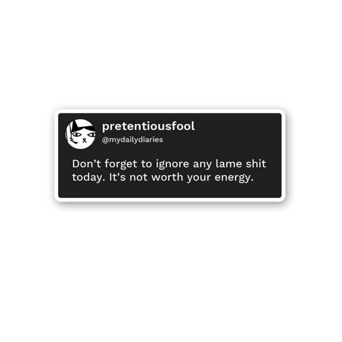 DonT Forget To Ignore Any Lame Shit Today Sticker