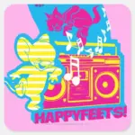 Dope Beats Happy Feets Square Sticker