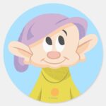 Dopey 5 Classic Round Sticker