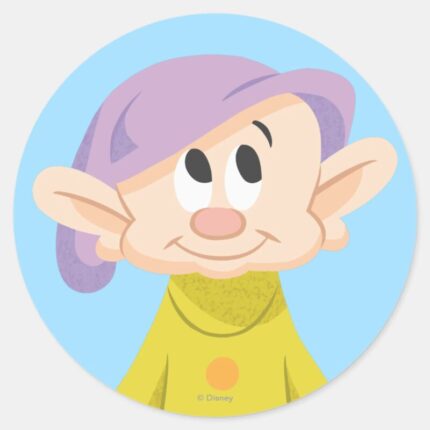 Dopey 5 Classic Round Sticker