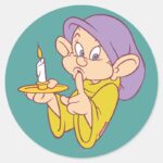 Dopey Holding A Candle Classic Round Sticker